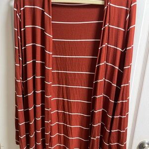 Lands' End Orange Maxi A-Line Cardigan for Casual Resort Wear